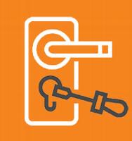Lock pick in house lock icon